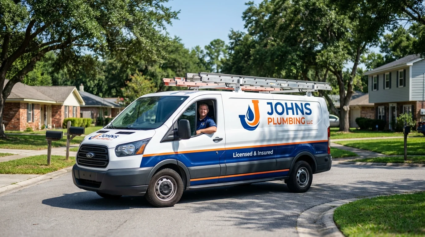 Johns Plumbing LLC service van in Roebling, NJ